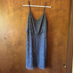 Dark grey sparkly beaded dress